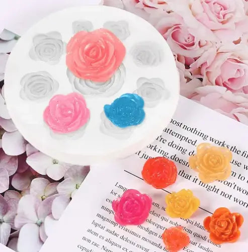 Flores Rositas x 9 (Molde de silicona)