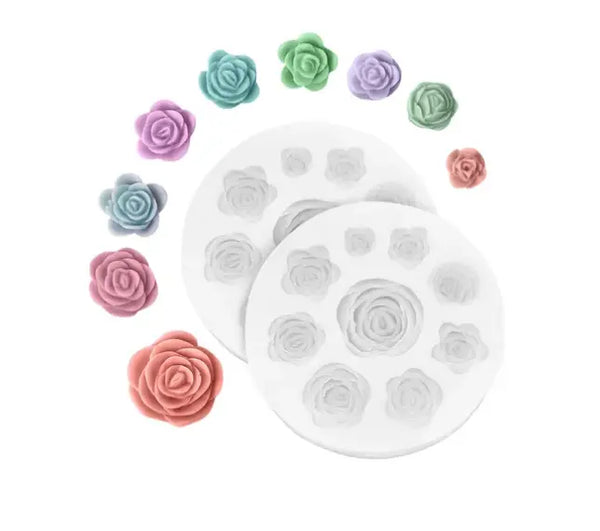 Flores Rositas x 9 (Molde de silicona)