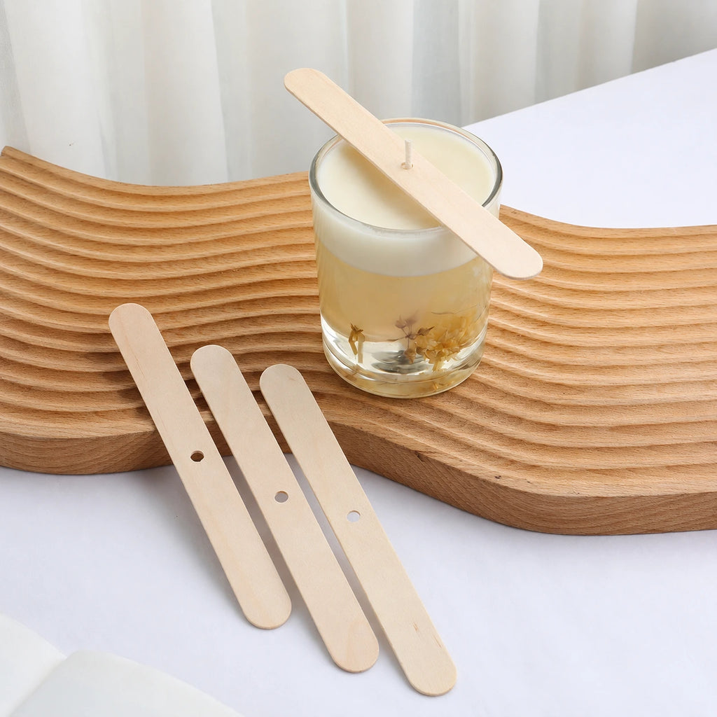 Porta pabilos / sujetador / soporte de pabilos de madera para velas grande (5 unidades)