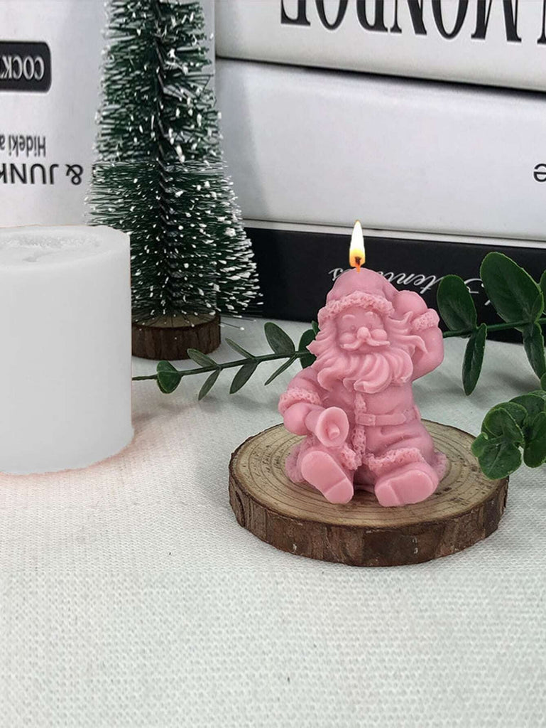 Vela Papá Noel Saludando Navidad  (Molde de silicona)