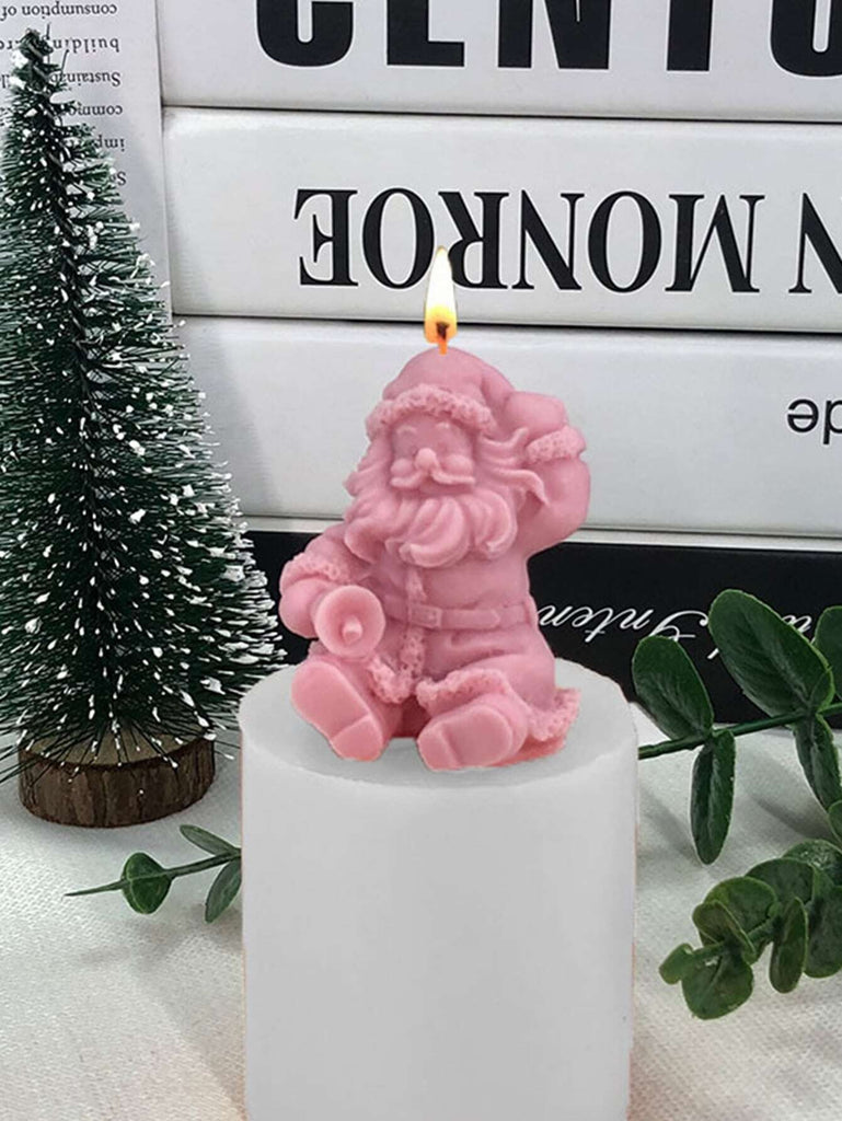 Vela Papá Noel Saludando Navidad  (Molde de silicona)