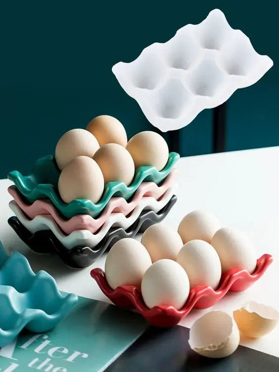 Porta huevos / huevera x6 (molde de silicona)