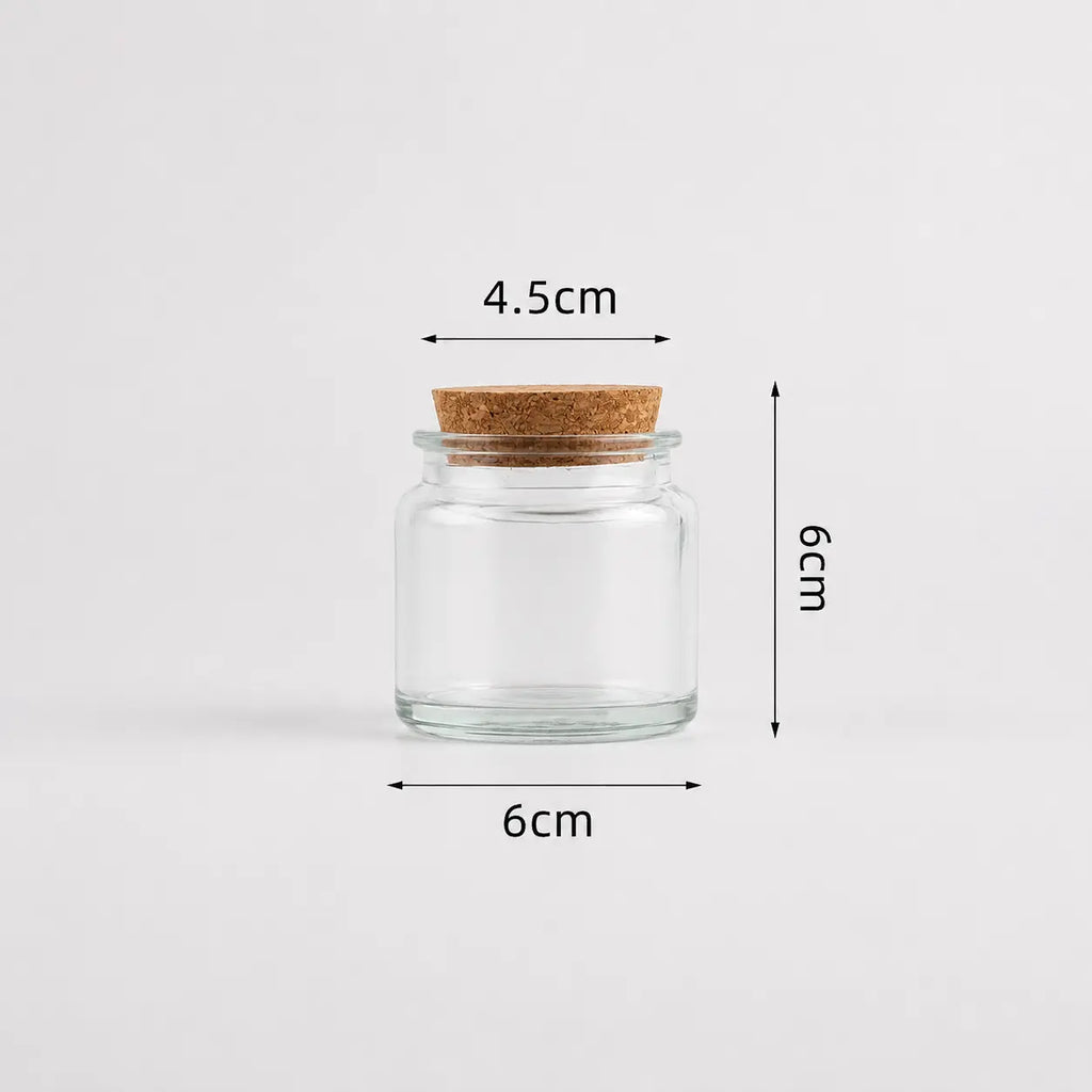 Frasco / vaso de vidrio con tapa corcho para velas (90g de cera)
