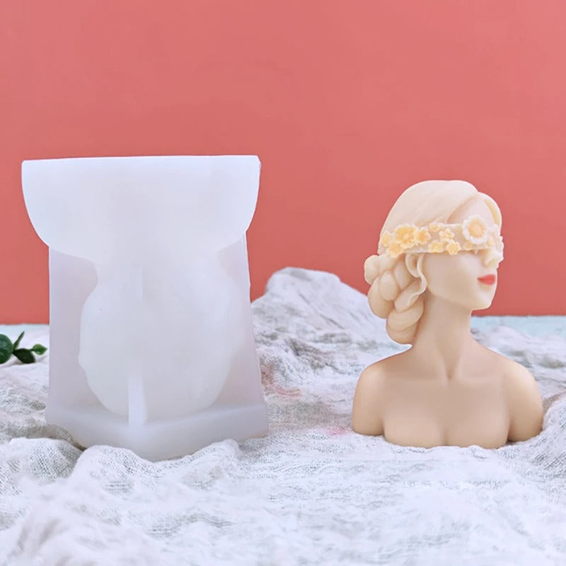 Vela Niña con antifaz de flores (molde de silicona)
