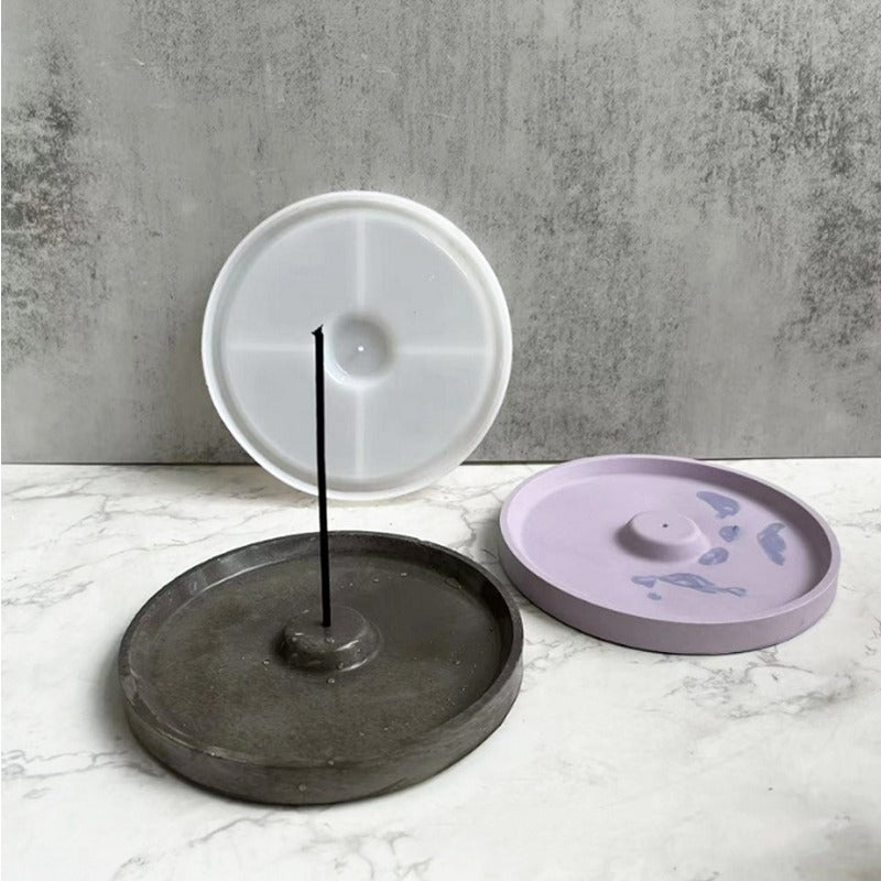 Bandeja porta incienso circular (molde de silicona)
